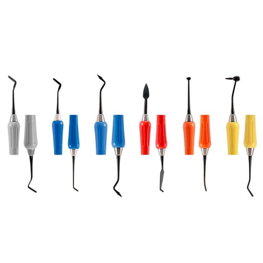 GDC Composite Instrument Plasma Black Silicone Handle Set of 6