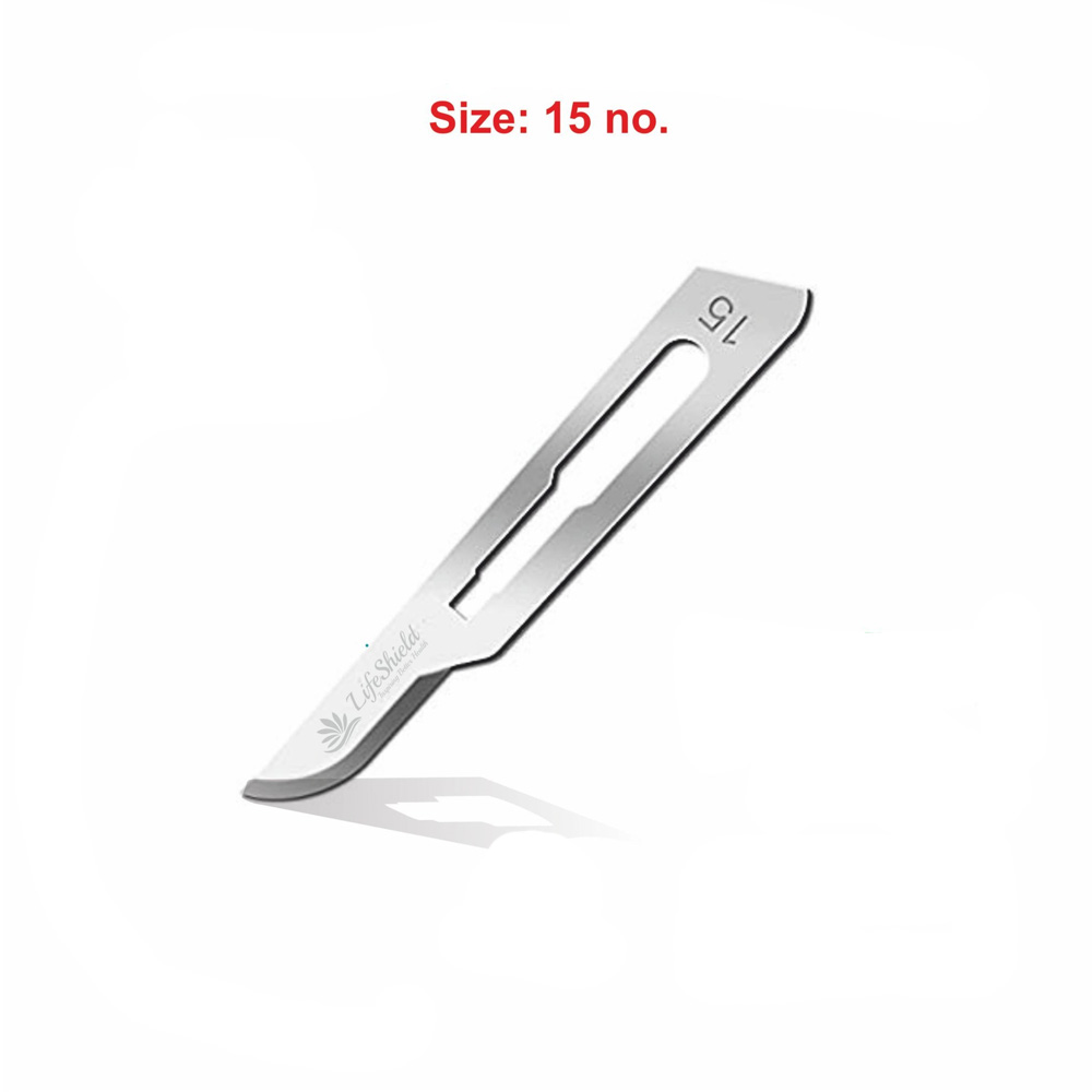 LifeShield Sterile BP Surgical Blade Size #15 (Pack of 100) 