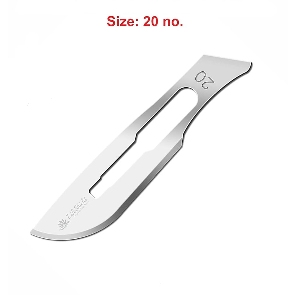 LifeShield Sterile BP Surgical Blade Size #20 (Pack of 100)
