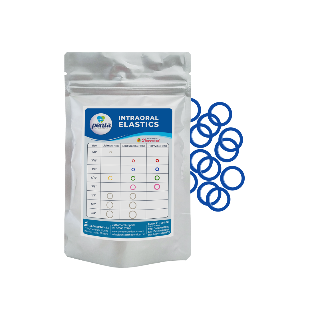 Penta Ortho Intraoral Elastics - Light & Medium (Pack of 1000)