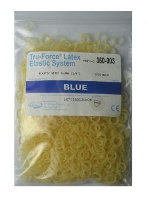 TP Ortho Plain Latex Tooth Colour Elastics 1000/pk