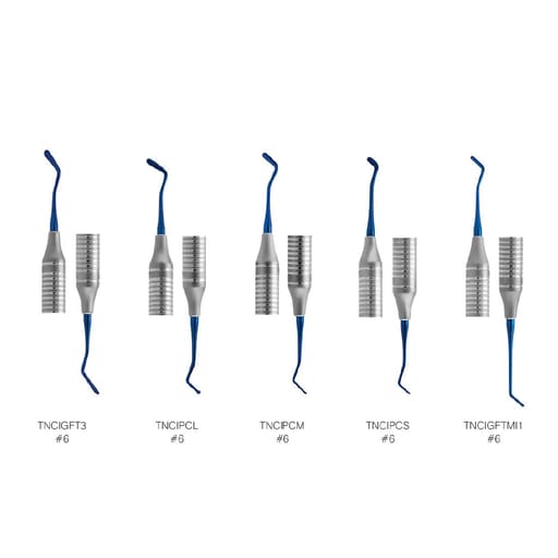 GDC Blue Titanium Coated Composite Instrument Anterior Set Of 5 Pcs (CIAPB5)