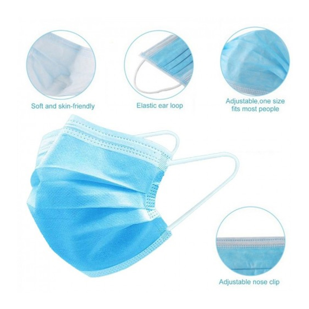  Waldent 3 Ply Mask - Multicolor (Pack of 50)