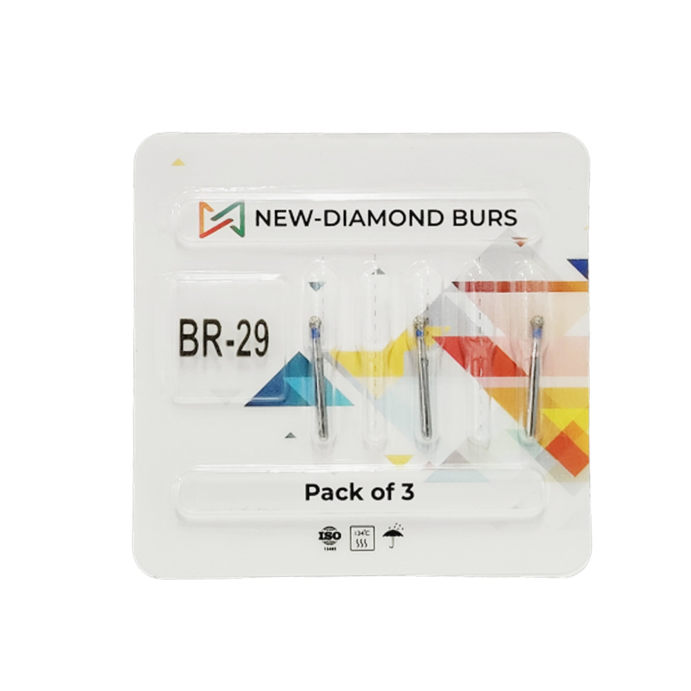 NewDiamond Ball Round FG Diamond Bur BR-29 (Pack Of 3)