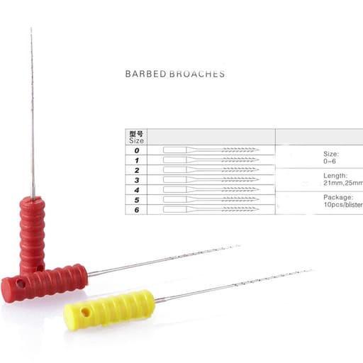 Waldent Barbed Broaches 25mm (Pack of 6)