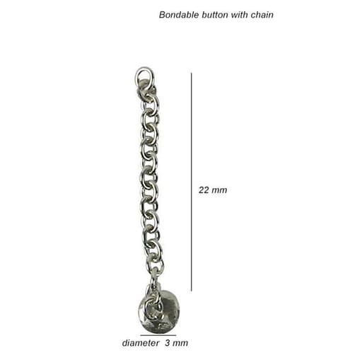 Koden Bondable Button With Chain (Pack of 2)
