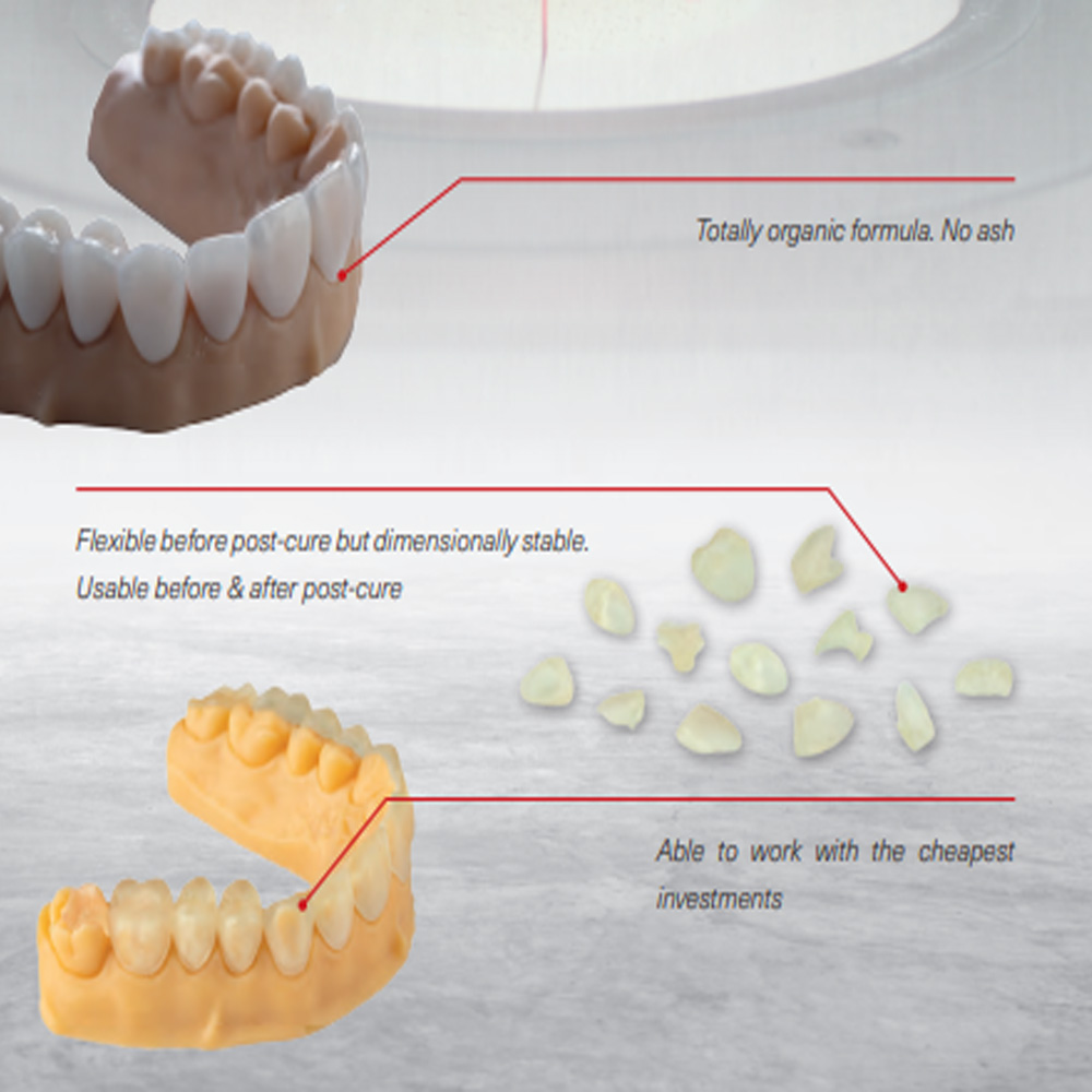 Arma Dental 3D Model Printing Resin - Cast (1 KG) - Transparent Yellowish (Short Expiry 05-2026)