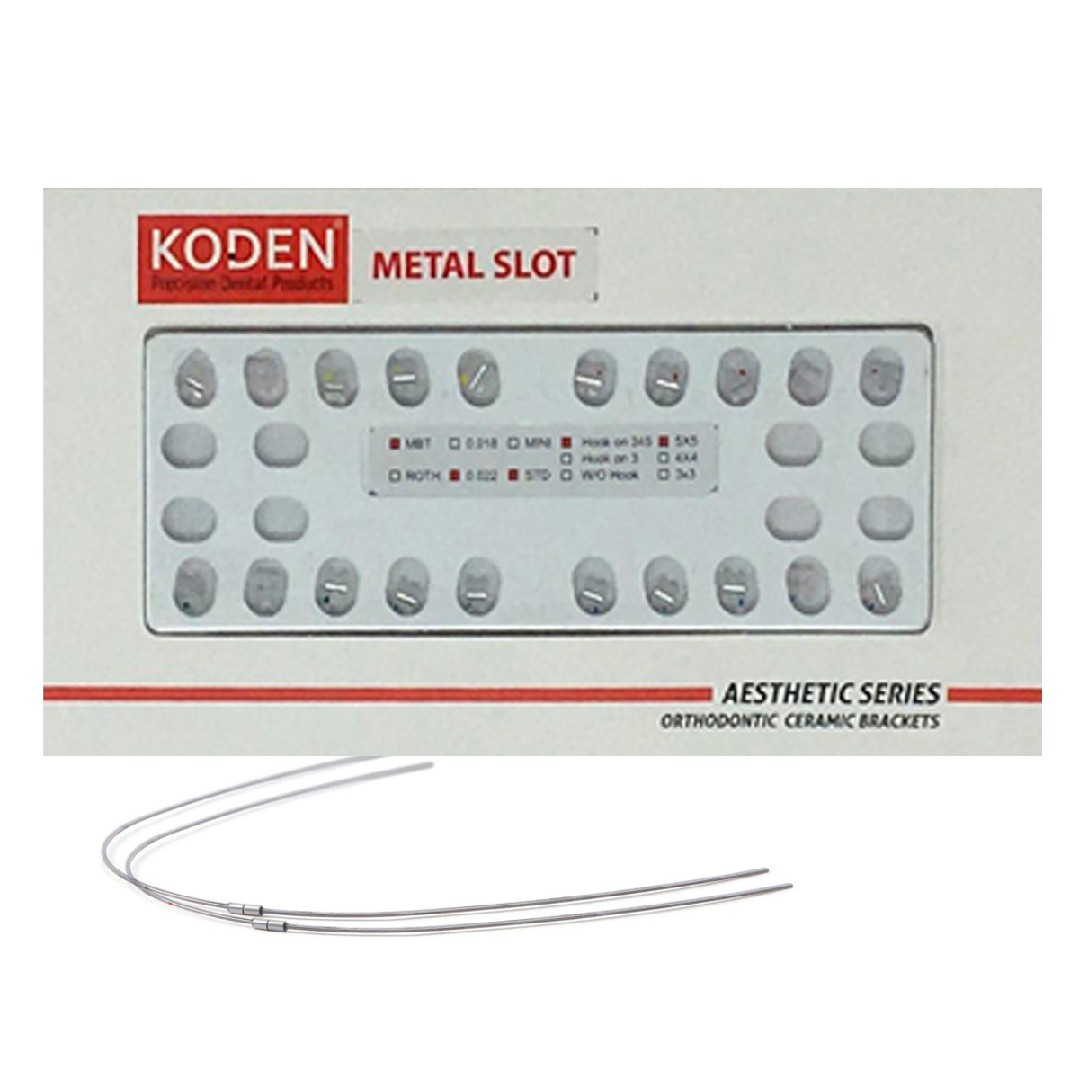 Koden Cera Lock MBT Ceramic Self Ligating Bracket Kits With 3 Sets of Cu NiTi Archwires