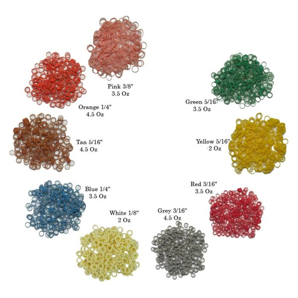 TP Ortho Col-R-Lastics Colour Elastics 1000/pk