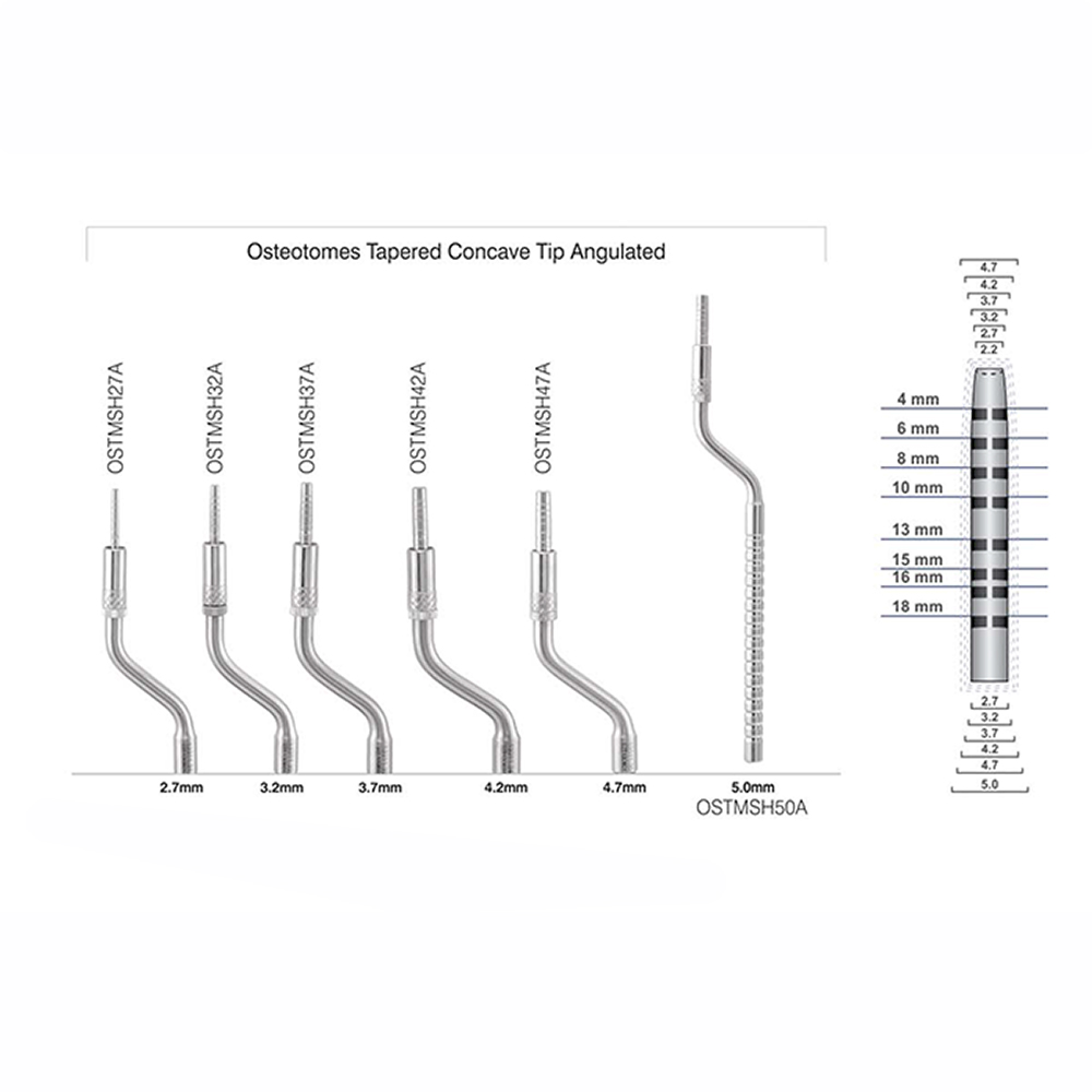 GDC Osteotome Concave Angulated Set Of 6 In Pouch (Ostmshsp6)
