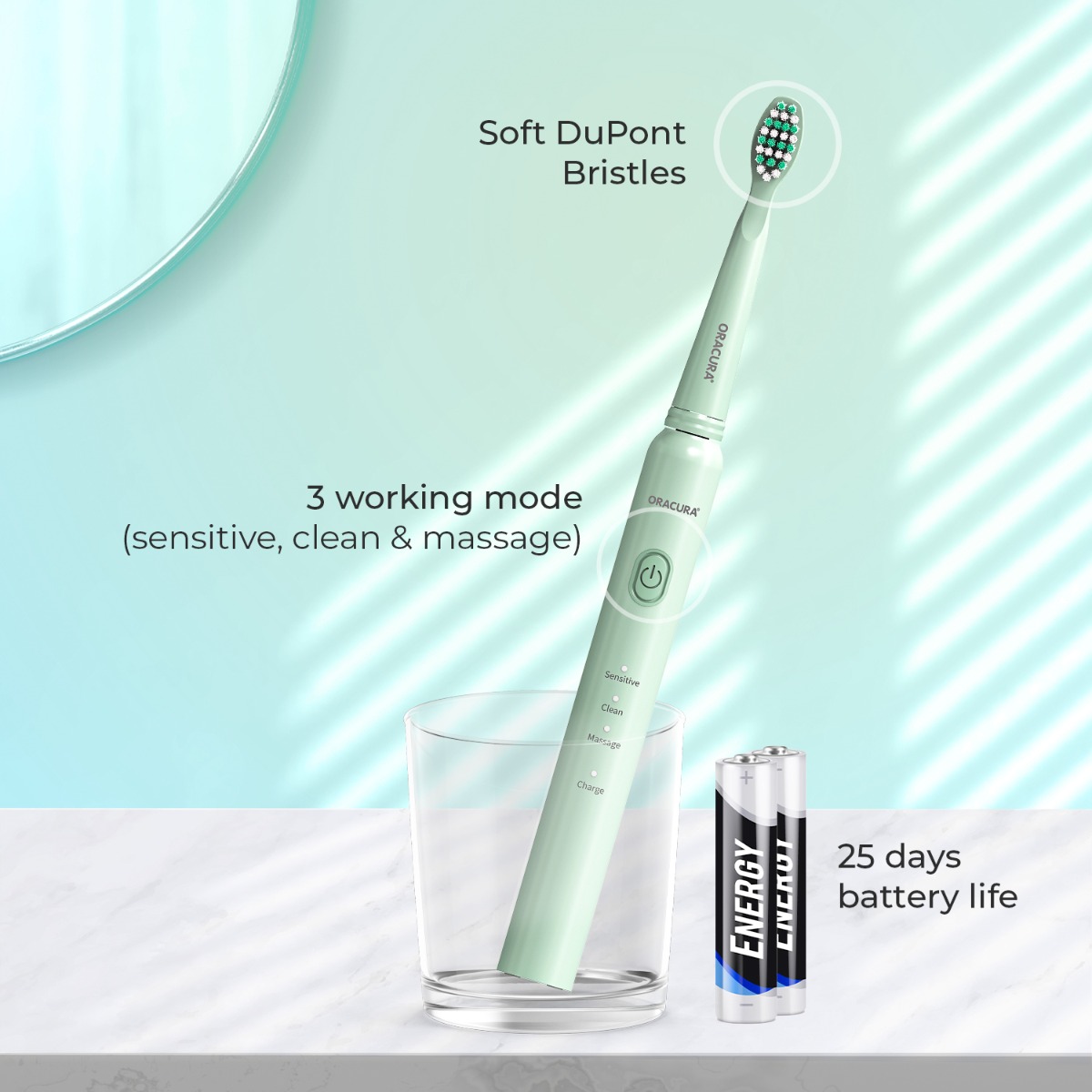 Oracura SB200 Sonic Lite Electric Rechargeable Toothbrush