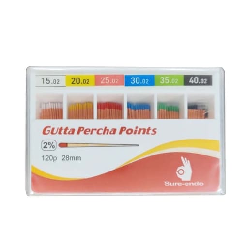 Sure Endo Gutta Percha Points 2% (Pack of 120)