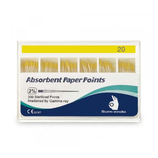 Sure Endo Paper Points - 2% (Pack of 200)