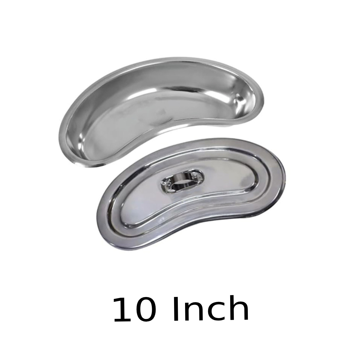 GI Stainless Steel Heavy Kidney Tray with Lid - 10 Inch
