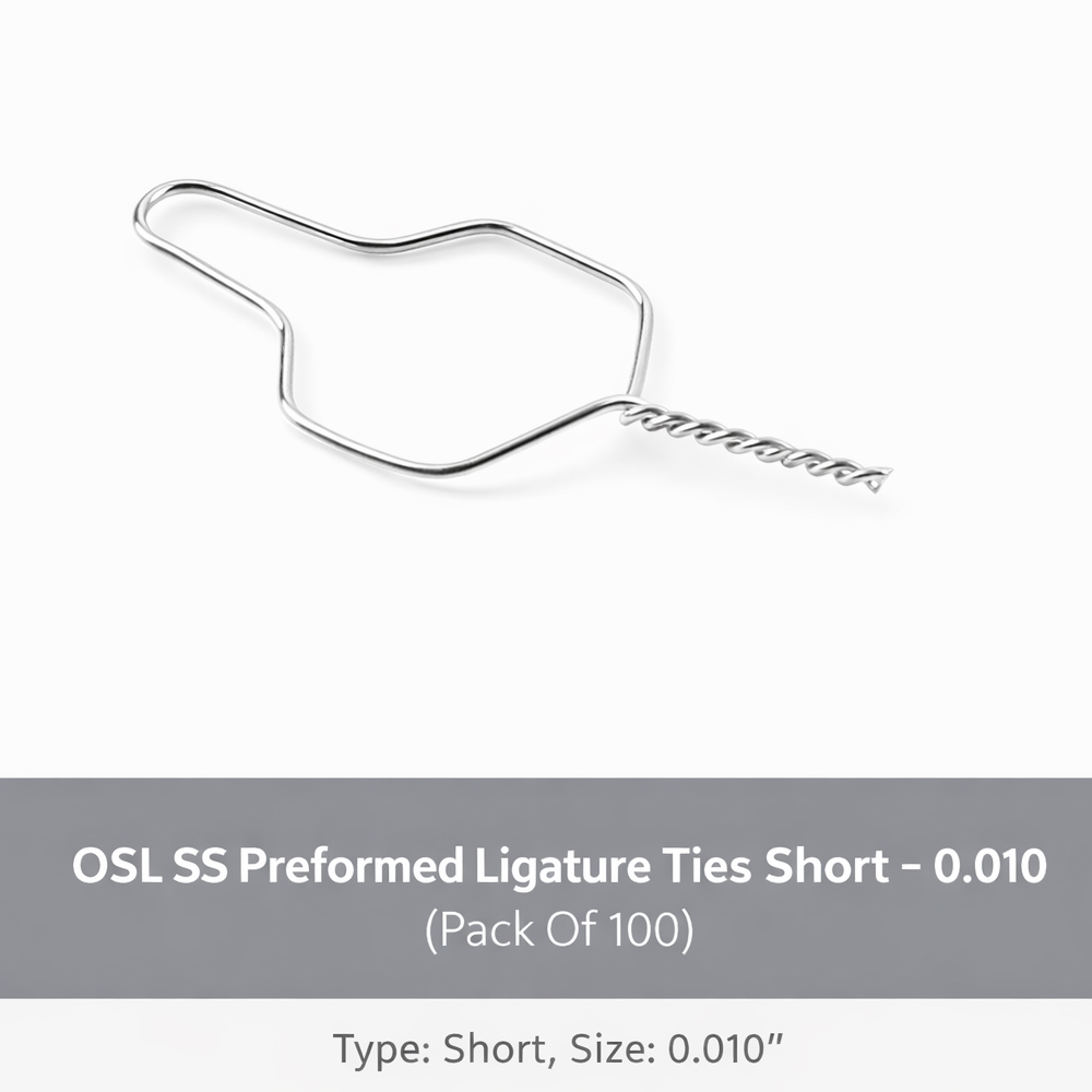 OSL SS Preformed Ligature Ties Short - 0.010 (Pack Of 100)