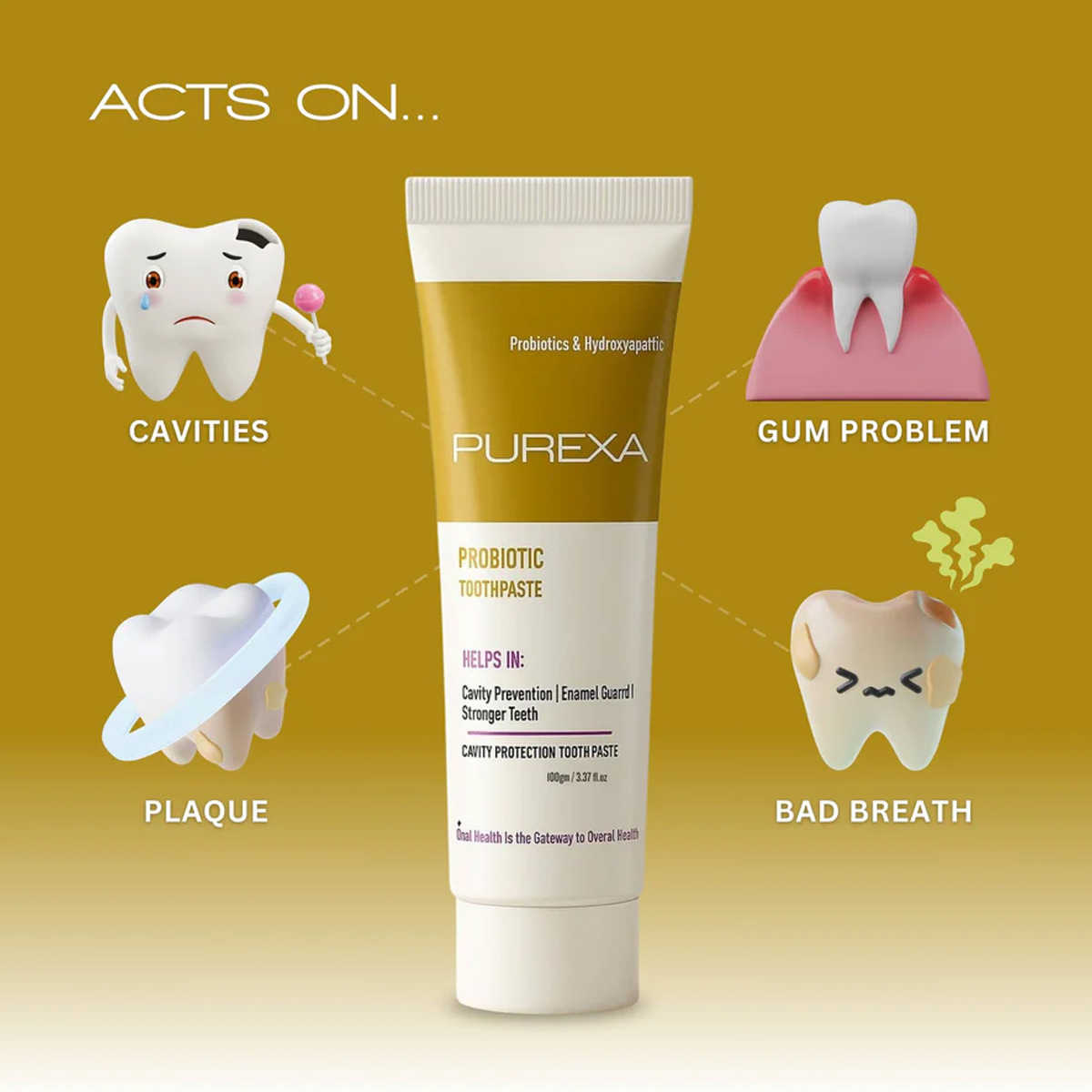 Purexa Probiotic Toothpaste (Pack Of 10)