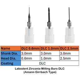 Labodent Zirconia Milling Burs DLC (Amann Girrbach Type) - 3