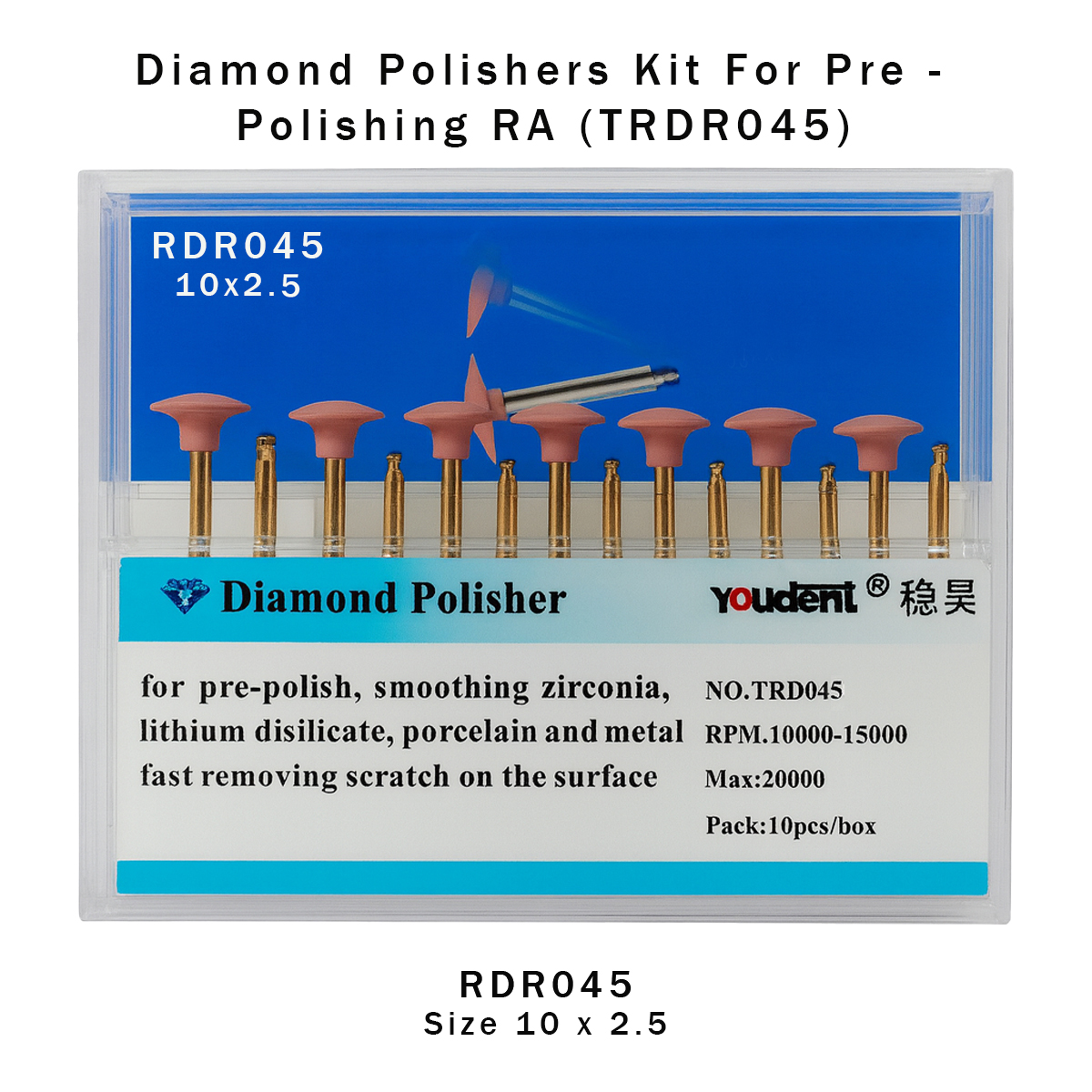 Youdent Diamond Polishers Kit For Pre - Polishing RA