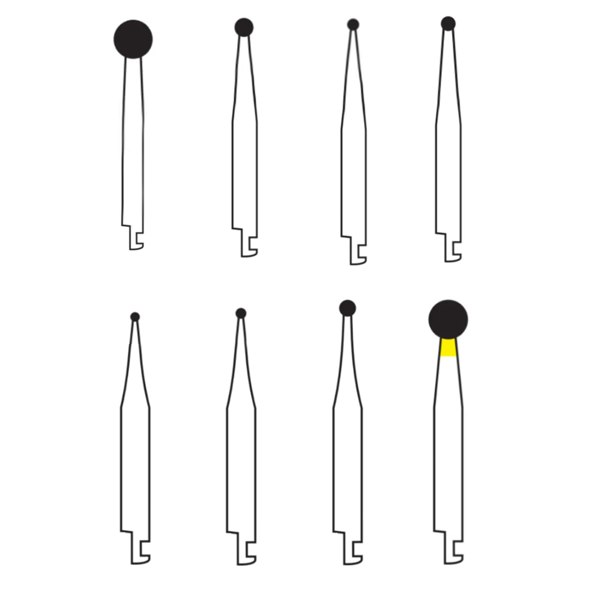 Pivo Ball Round Contra-angle Diamond Bur CA - BR (Pack Of 5)