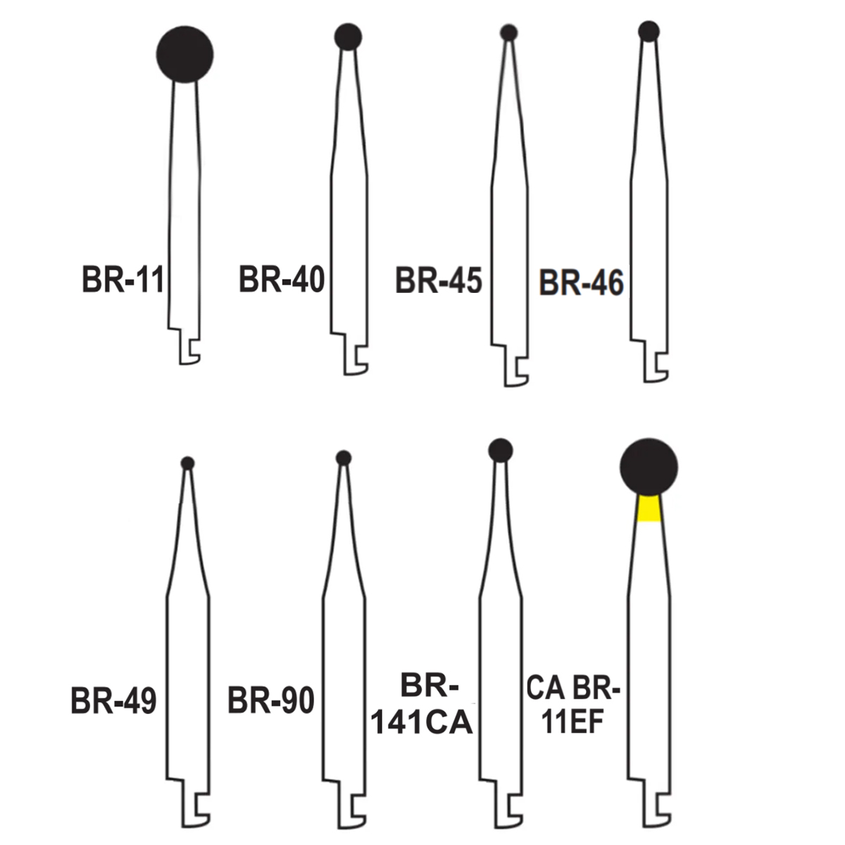 Pivo Ball Round Contra-angle Diamond Bur CA - BR (Pack Of 5)