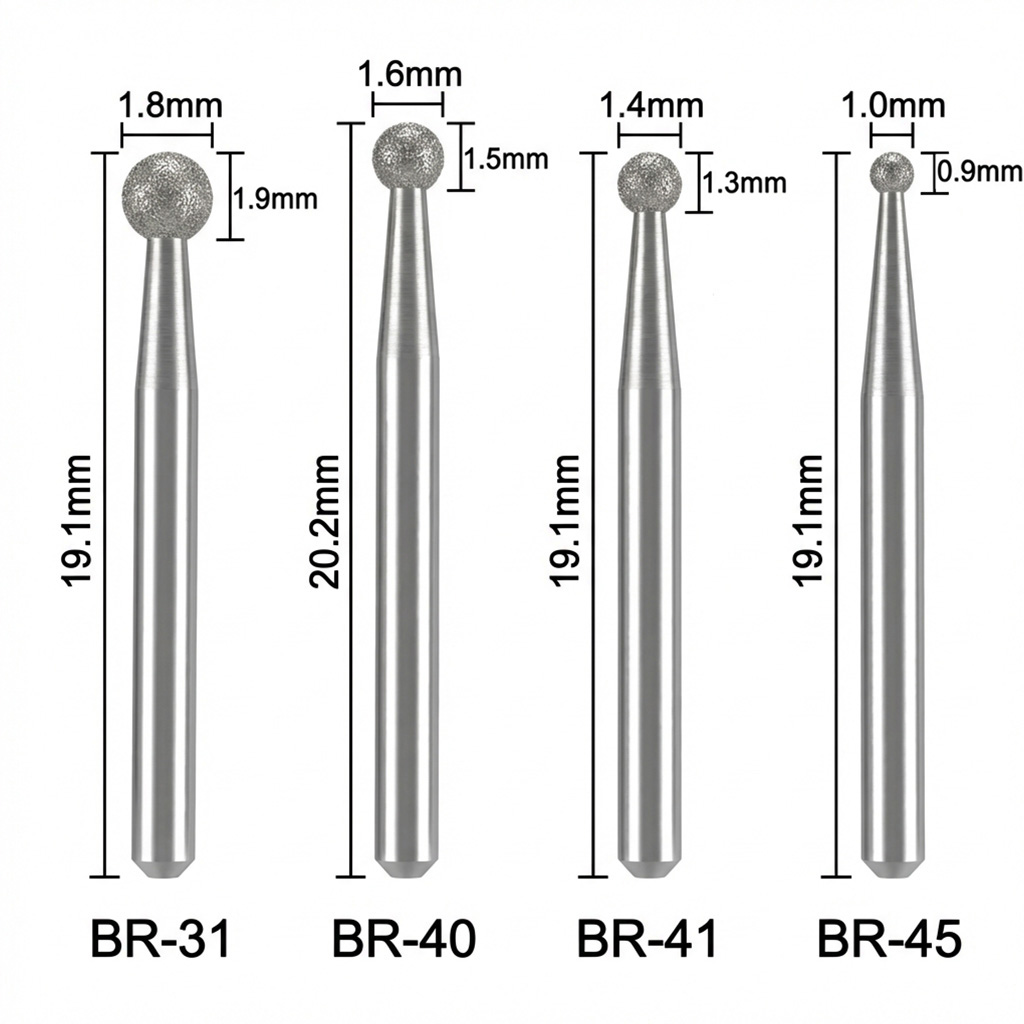 Mani Diamond Burs - Ball Round Type / Br Series