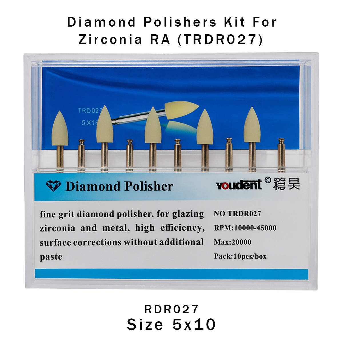Youdent Diamond Polishers Kit For Zirconia RA