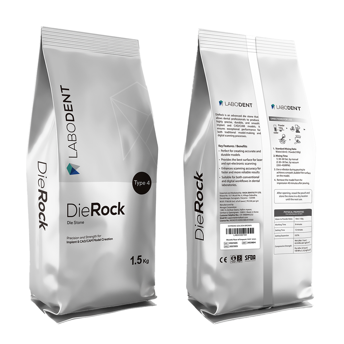 Labodent DieRock Die Stone Type 4 Extreme Golden Brown - 1.5Kg