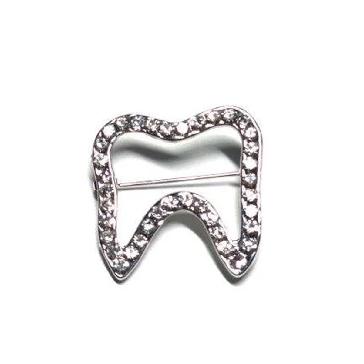 iDENTical Sparkling Tooth Shape Brooch With Stones ZYR-4049