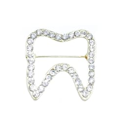 iDENTical Sparkling Tooth Shape Brooch With Stones ZYR-4049
