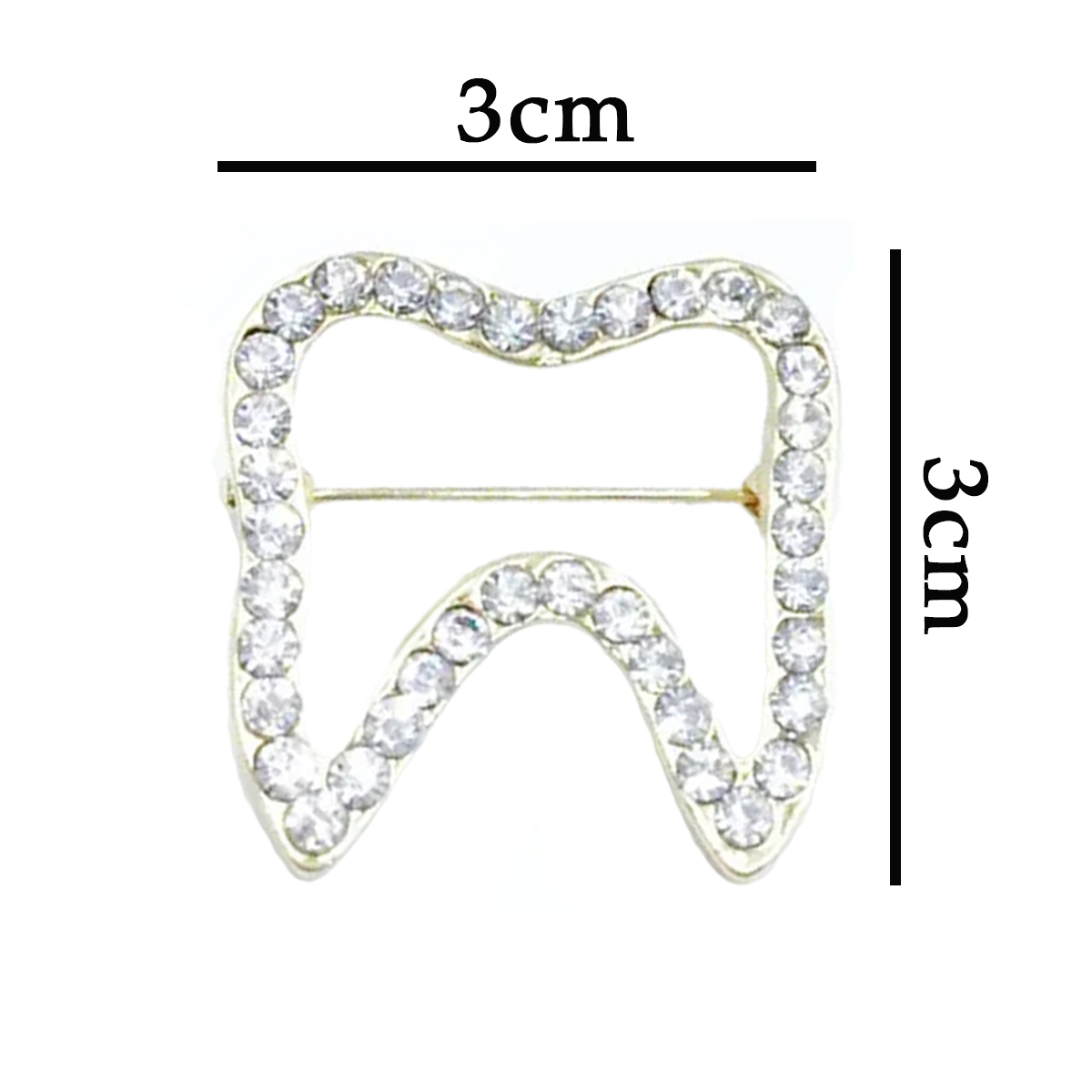 iDENTical Sparkling Tooth Shape Brooch With Stones ZYR-4049