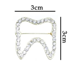 iDENTical Sparkling Tooth Shape Brooch With Stones ZYR-4049 - 2