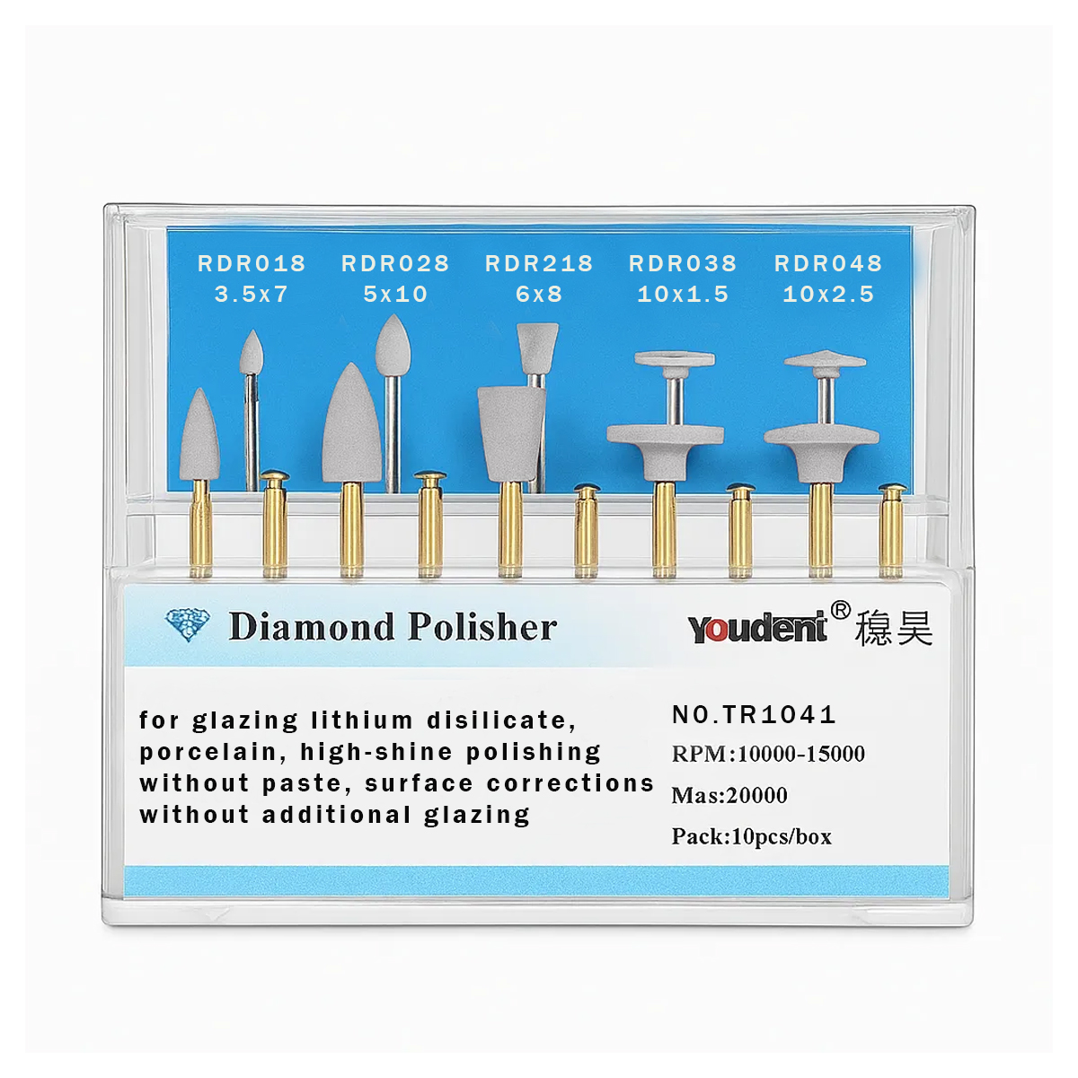Youdent Diamond Polishers Kit For Zirconia White RA (TR1041)