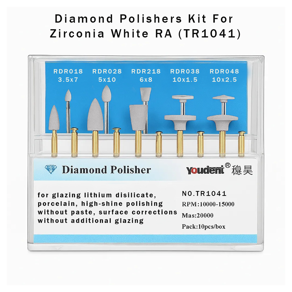 Youdent Diamond Polishers Kit For Zirconia RA