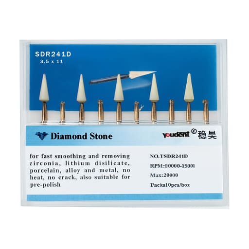 Youdent Diamond Stones For Zirconia, Ceramic, Porcelain & Metal RA (TSDR241D)