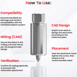 Dentaltech Premill Abutment Blank Mini - Osstem Mini Implant Compatible (OSSM) - 2