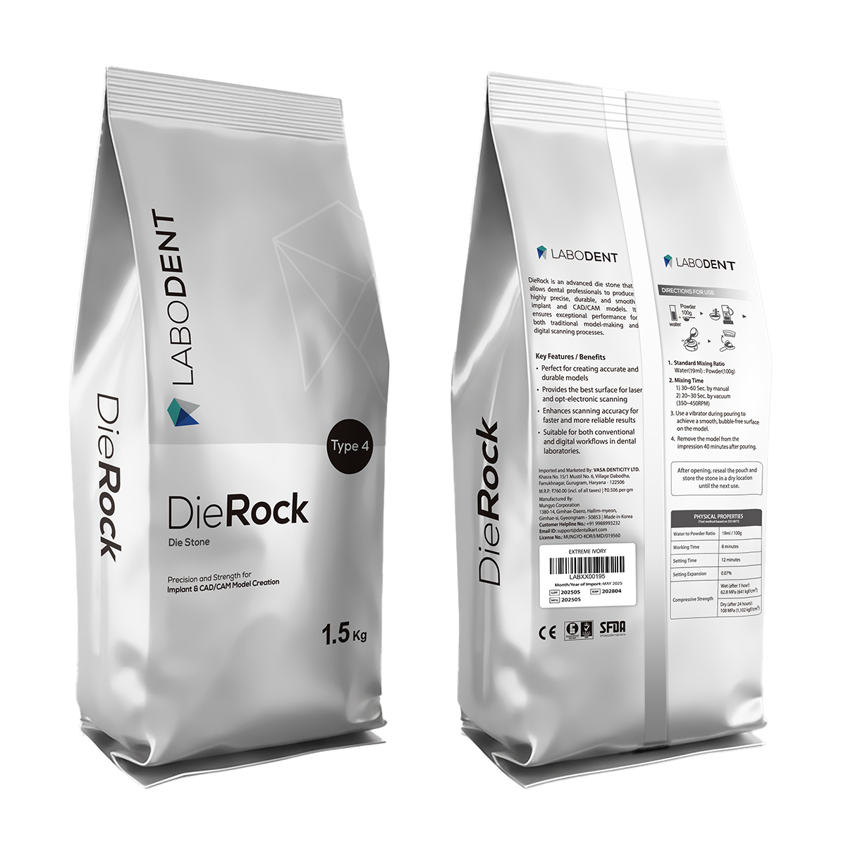 Labodent DieRock Die Stone Type 4 Extreme Ivory - 1.5Kg