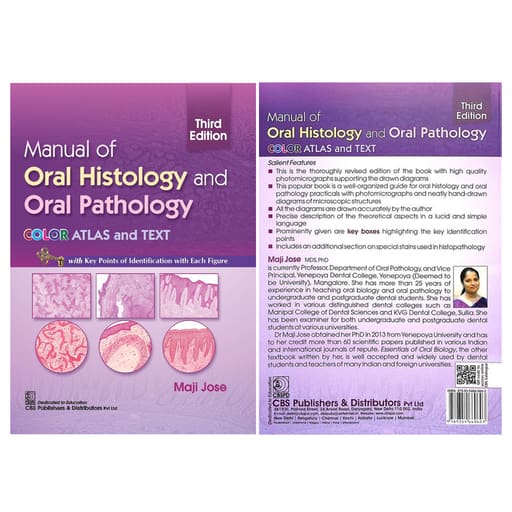 Manual of Oral Histology And Oral Pathology | Color Atlas & Text By Maji Jose | Third Edition