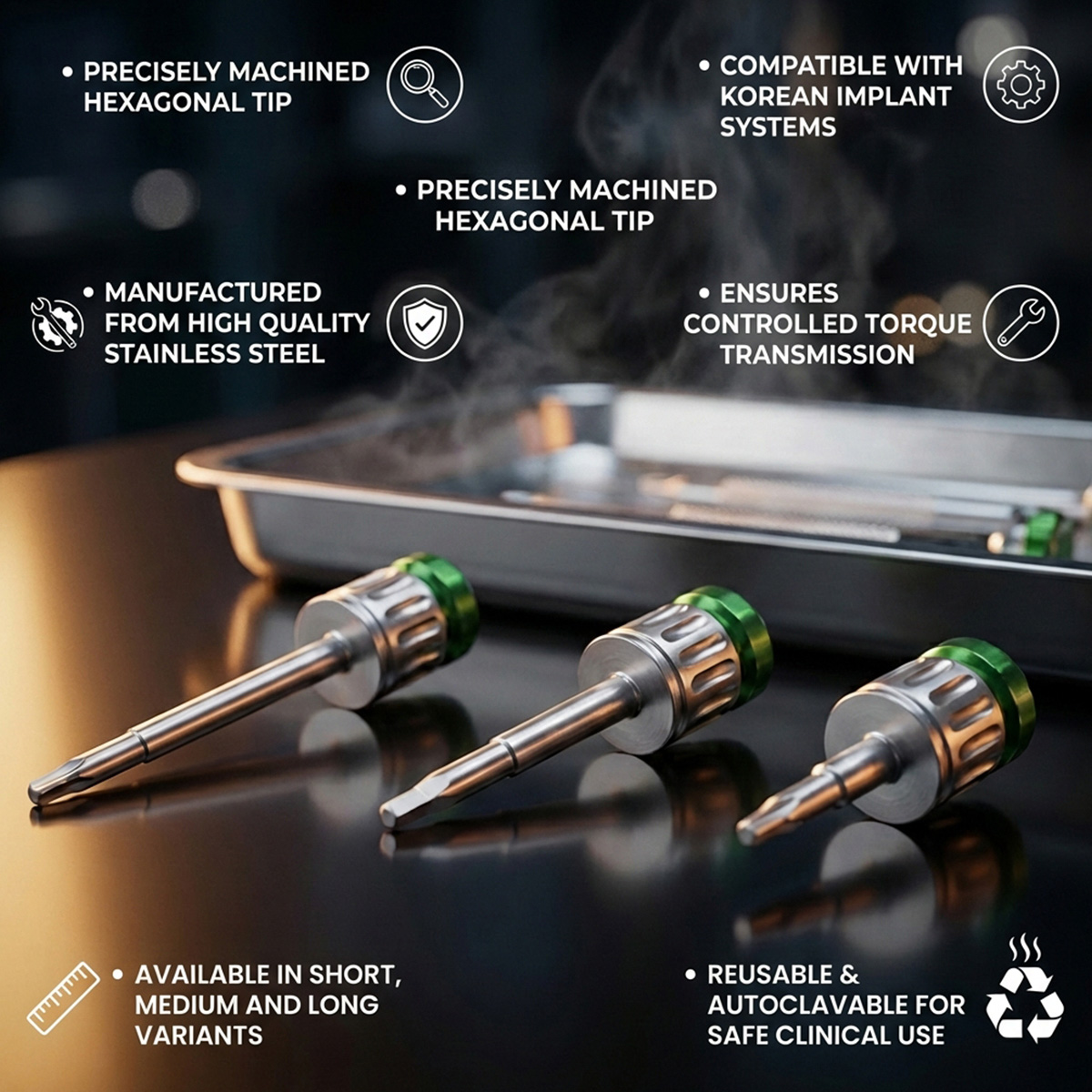 Dentaltech Prosthetic Hex Drivers - Osstem | Neobiotech | DIO | Megagen Compatible