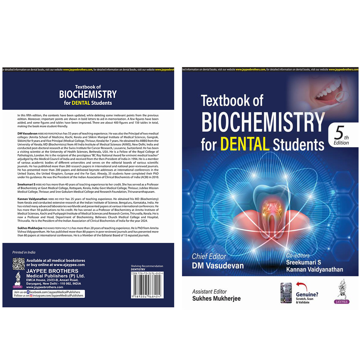 Jaypee Medical Textbook of Biochemistry for Dental Students 5th Edition | DM Vasudevan (ISBN - 968424)