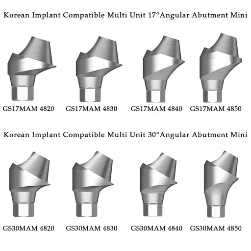 Dentaltech Multi Unit Angular Abutments Mini - Osstem Mini Implants Compatible