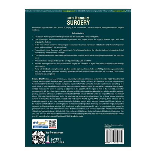 Jaypee Medical SRB's Manual Of Surgery (ISBN - 160375) | Sriram Bhat AM (ISBN - 160375)