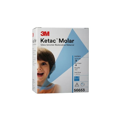 3M ESPE Ketac Molar Glass Ionomer Restorative Cement - Shade A3 (15g Powder + 7.8mL Liquid + Mixing Pad + Scoop)