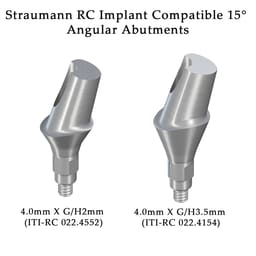 Dentaltech 15° Angular Abutments - Straumann RC Implant Compatible - 5