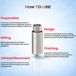 Dentaltech Premill Abutment Blank - Dentium Superline | Dio | Dentis | Cowellmedi | Neobiotech Compatible - 3