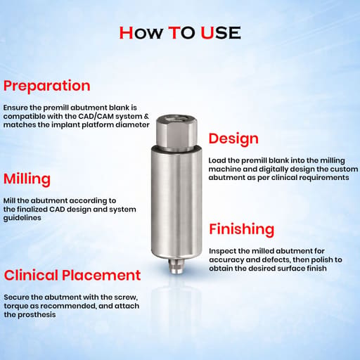 Dentaltech Premill Abutment Blank - Dentium Superline | Dio | Dentis | Cowellmedi | Neobiotech Compatible