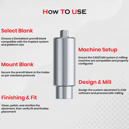 Dentaltech Premill Abutment Blank - Adin | Noris | MIS | AB Dental Compatible - 3