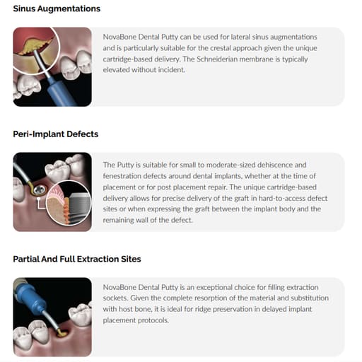 Novabone Dispensing Gun For Bone Graft Putty Cartridge