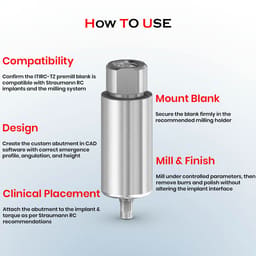 Dentaltech Premill Abutment Blank - Straumann RC Implant Compatible (ITIRC - TZ) - 10