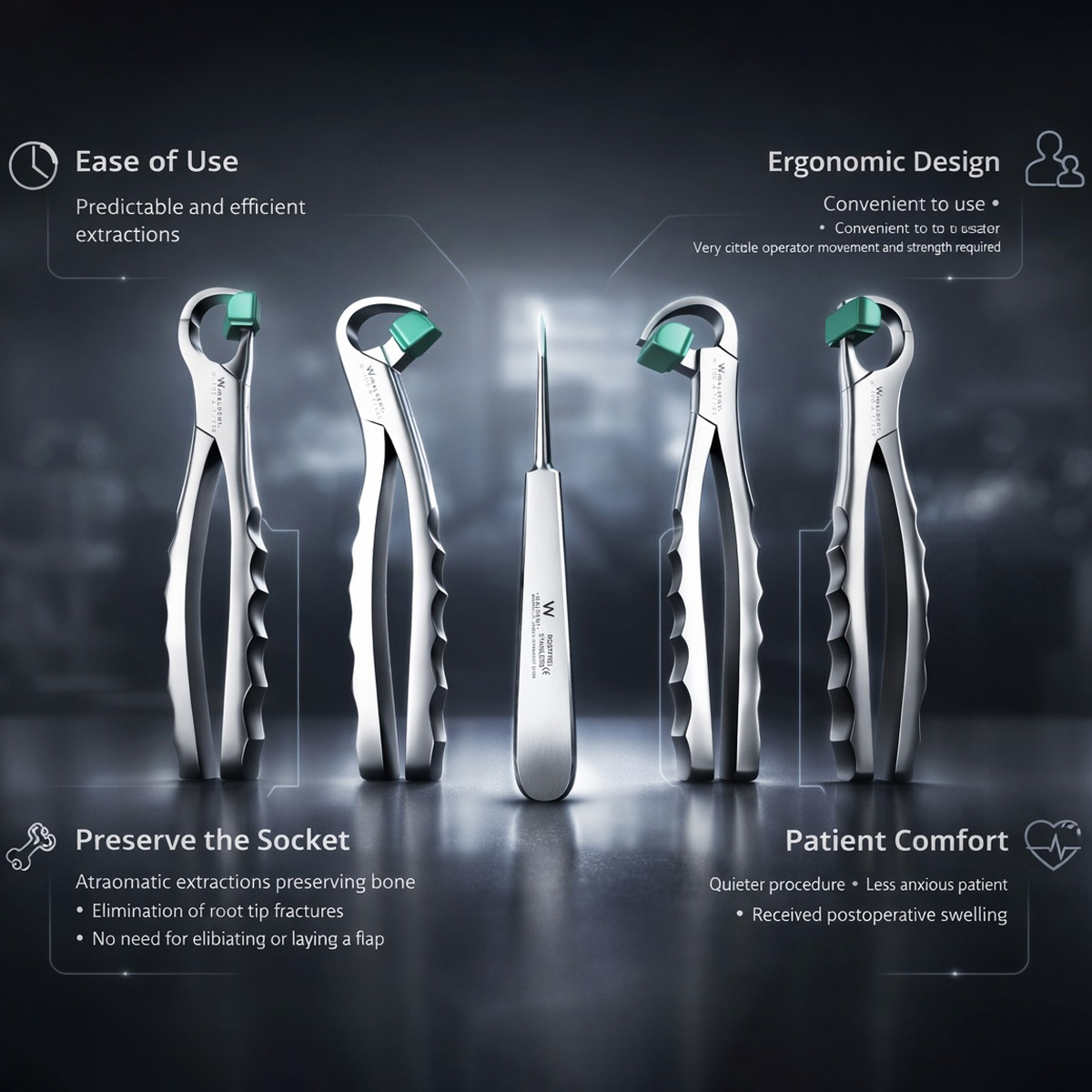 Waldent Physics Forceps Set of 5 (K1/3)