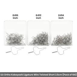 UU Ortho Kobayashi Ligature Wire Twisted Short 2.5cm (Pack of 100)